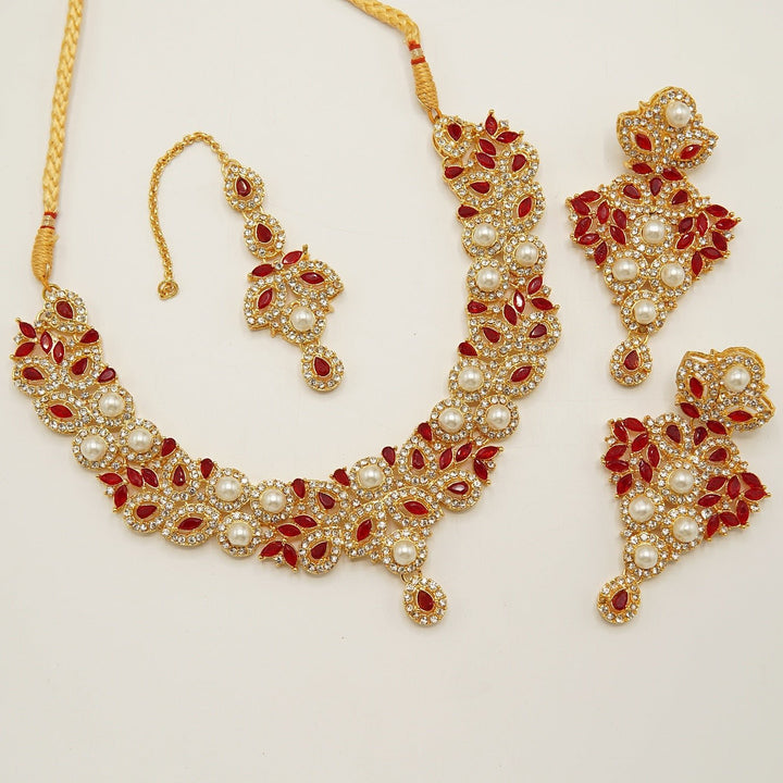 Zirconia Pearl Party Wear Set - tlmjewels