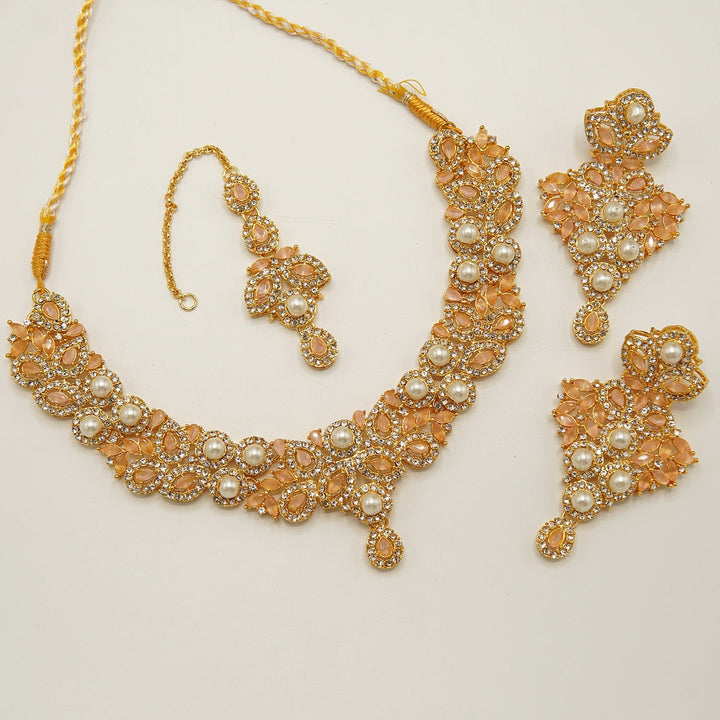 Zirconia Pearl Party Wear Set - tlmjewels