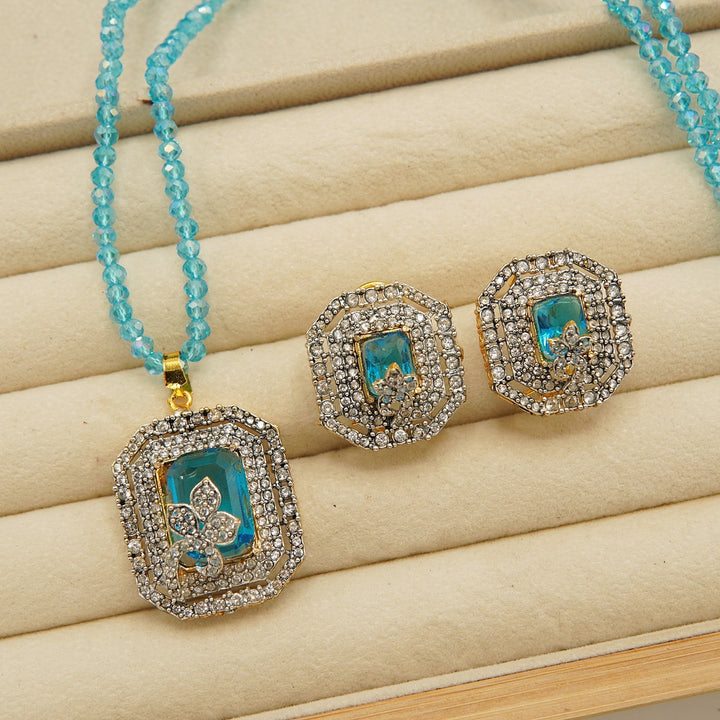 Zirconia Twotone Locket Sets - tlmjewels