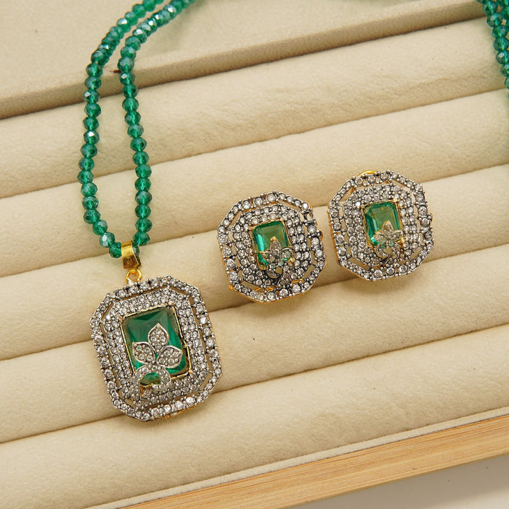 Zirconia Twotone Locket Sets - tlmjewels