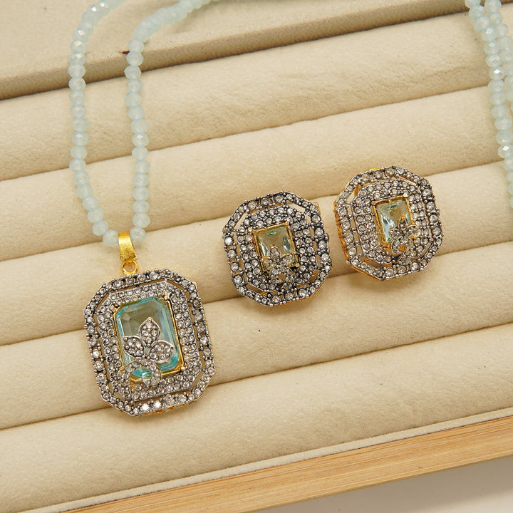 Zirconia Twotone Locket Sets - tlmjewels