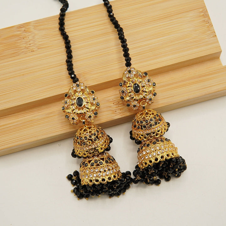 Zircons Double Layers Gold Plated Jhumkay - tlmjewels