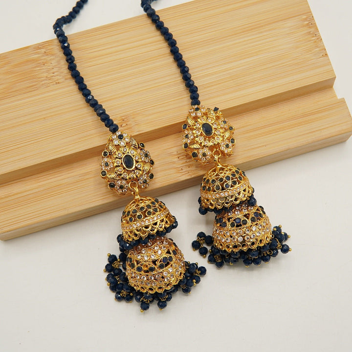 Zircons Double Layers Gold Plated Jhumkay - tlmjewels